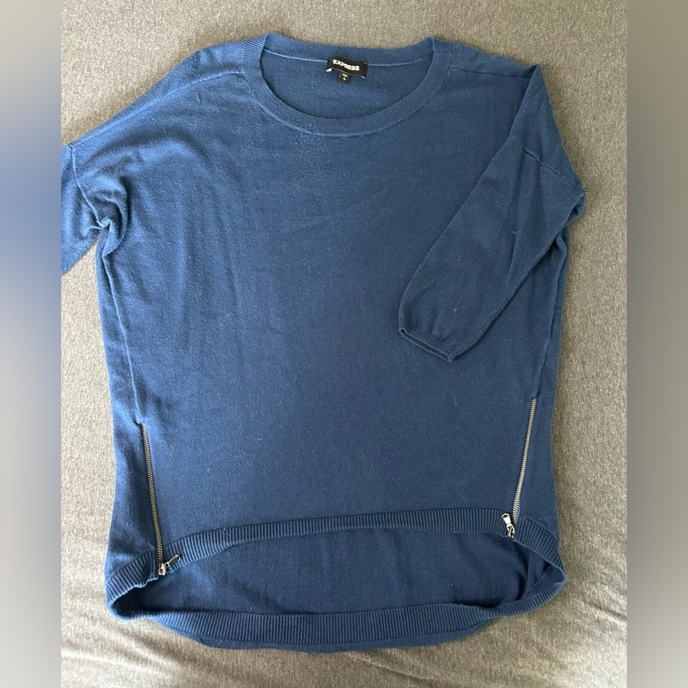 Express blue zipper sweater
